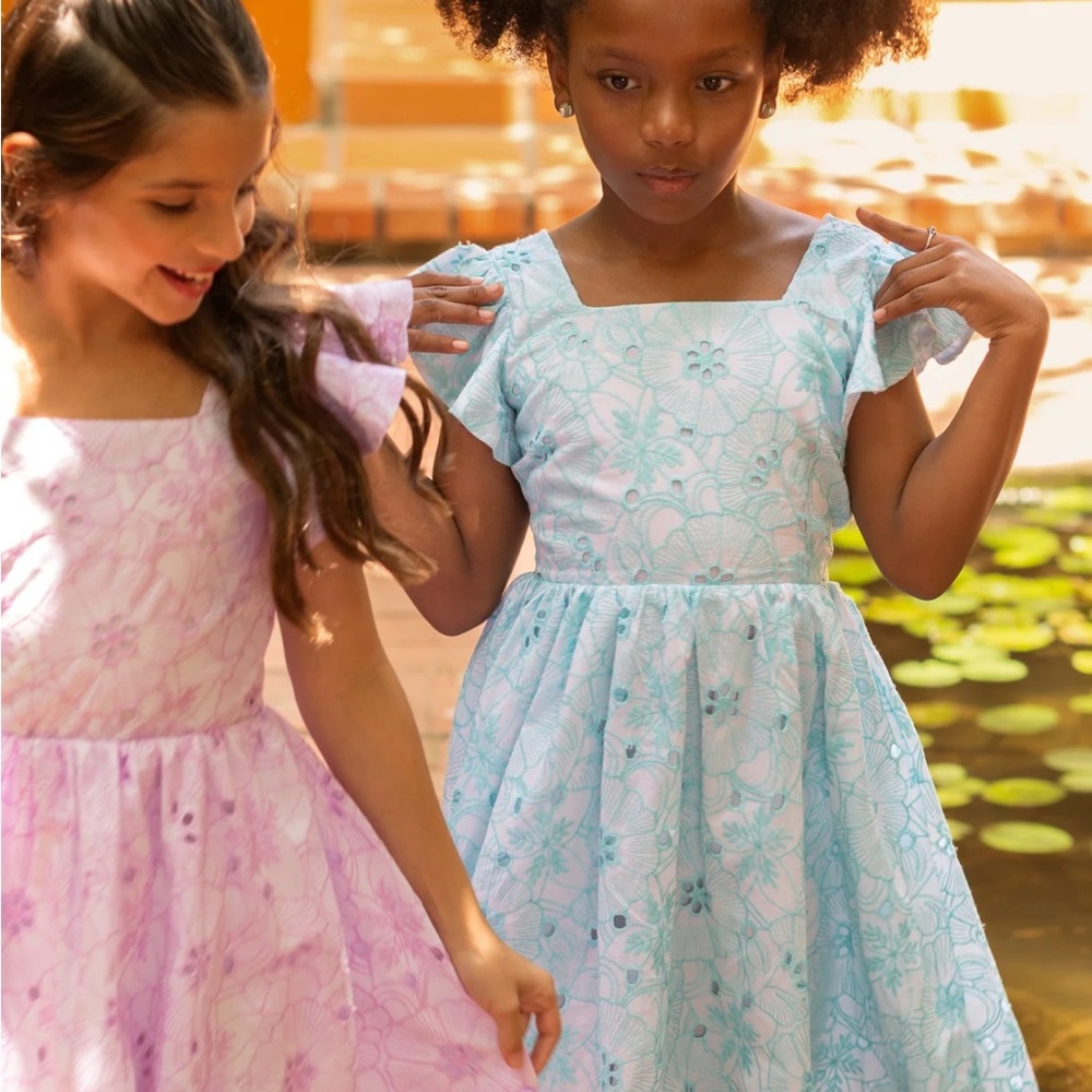 Girl Sky Blue Floral Dress Size 10